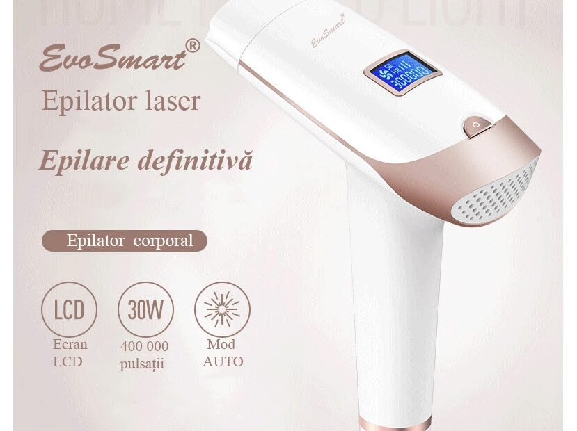 Epilator IPL EvoSmart™ RX, Pentru Epilare Definitiva Fara Durere, Tehnologie IPL, 5 Trepte De Intensitate, Pentru Femei Si Barbati, Senzor Piele SmartSkin, Mod Automat, Cu Afisaj, 400.000 de Pulsatii Review și Păreri
