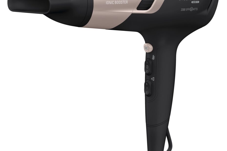 Uscator de par ROWENTA Studio Dry Glow CV5831F0, 2300W, 6 trepte de viteza si temperatura, tehnologie Thermo control, difuzor pentru volum, negru-roz Review și Păreri