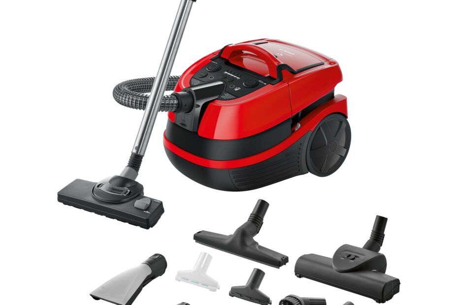 Aspirator cu spalare Bosch BWD421PET, 2100 W, filtru Hepa, perie turbo, perie saltea, reglare electronica a puterii, Rosu/Negru Review și Păreri