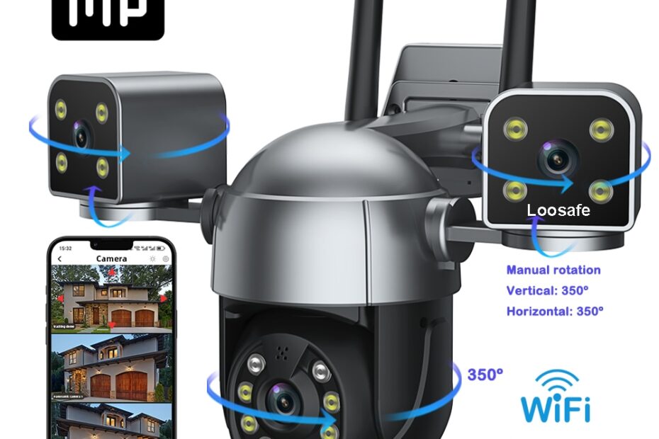 Camera De Supraveghere Video CCTV Tripla WIFI Loosafe® TriShield Cam Max, 15MP, Exterior/Interior, Ultra HD 4K, 4X Zoom, Rotire, Leduri Lumina, Comunicare Bidirectionala, Stocare Card/Cloud, Senzor Miscare, Negru Review și Păreri