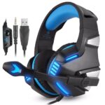 Casti Gaming HunterSpider V3 Pro, Surround Sound 7.1, Super Deep Bass, Lumina LED, Pentru PC / XBOX / PS, Microfon Noise Cancelling, Zero Ear Pressure, Control Volum, Insertie Metal, Protectie ureche din piele, Multi Platform, Albastru Review - Cele mai bune casti de gaming