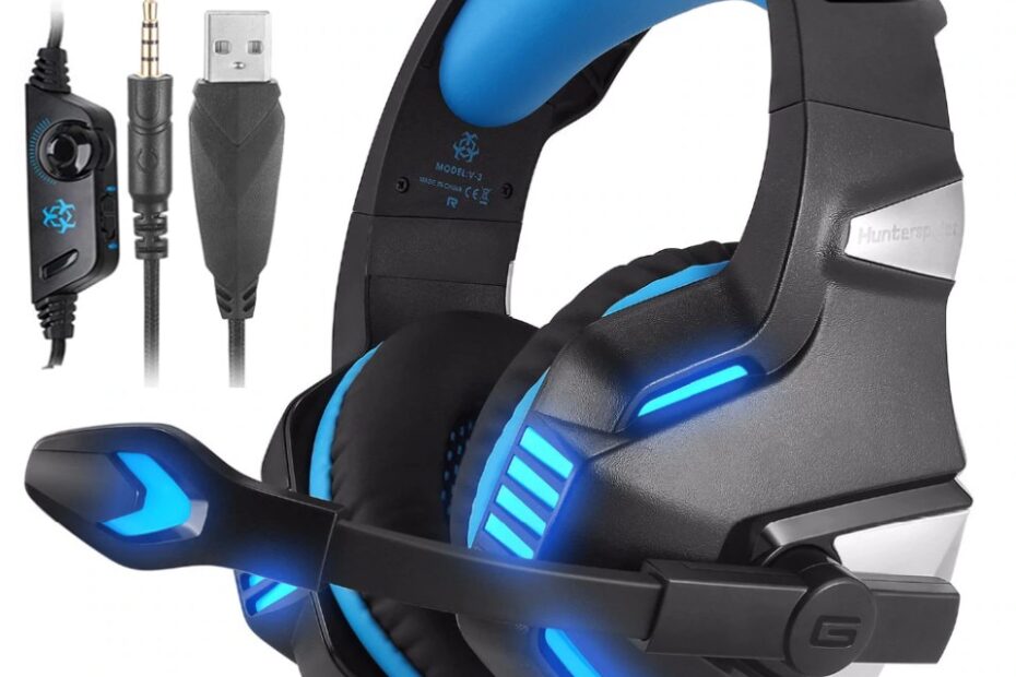 Casti Gaming HunterSpider V3 Pro, Surround Sound 7.1, Super Deep Bass, Lumina LED, Pentru PC / XBOX / PS, Microfon Noise Cancelling, Zero Ear Pressure, Control Volum, Insertie Metal, Protectie ureche din piele, Multi Platform, Albastru Review - Cele mai bune casti de gaming