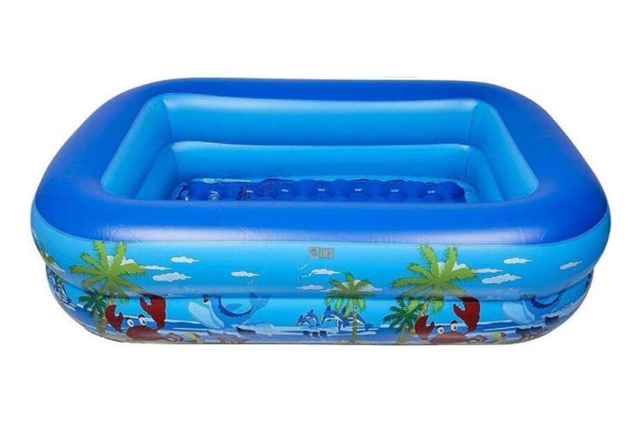 Piscina Gonflabila SIKS Pentru Copii De Exterior / Gradina SIKS, Cu Baza Podea Moale Gonflabila, Dimensiuni 115 x 82 x 33 cm, 2 Inele Gonflabile, Dreptunghiulara, Instalare Rapida, Vinil, 3+ Ani, JR6000, Multicolora Review - Cele mai bune piscine pentru copii